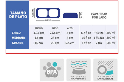 Plato doble de plástico