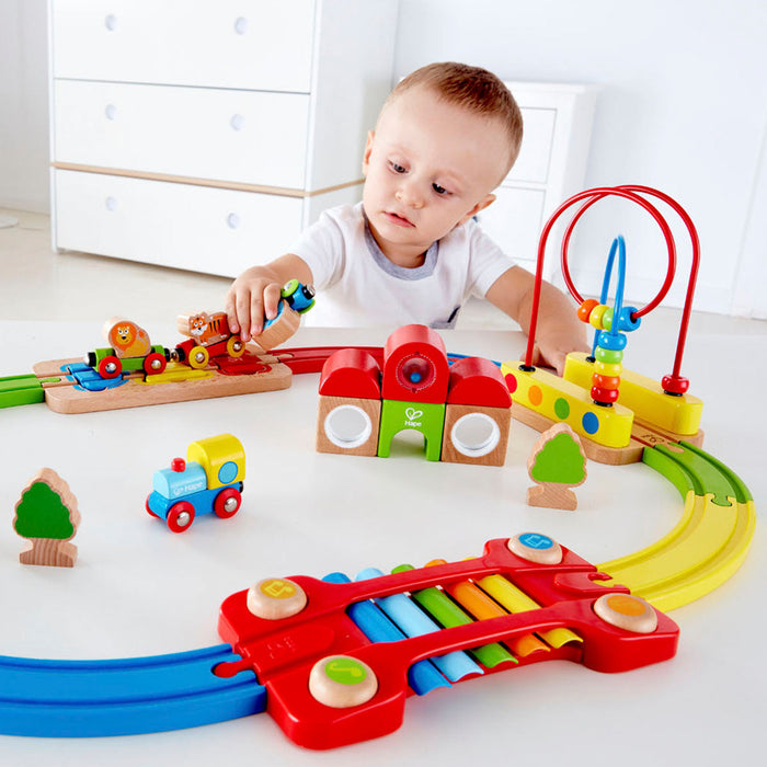Hape Interactive Rainbow Puzzle Train Track Educational Toy